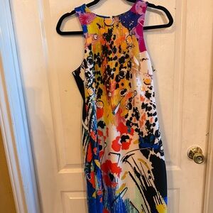 Spense Colorful Abstract Midi Dress